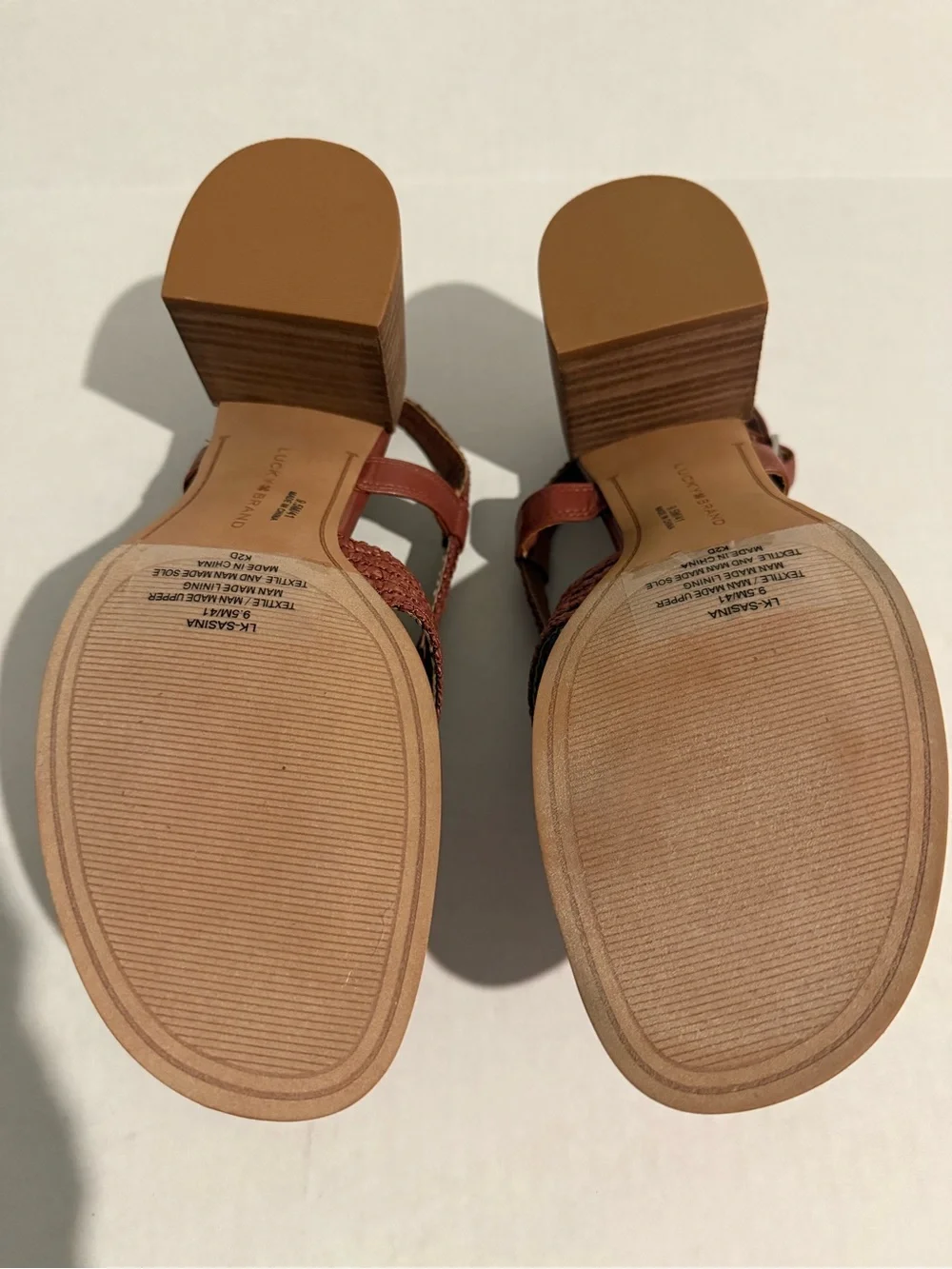 Lucky Brand Women's Braided Wedge Sandals - Rust Brown Size 9.5 NEW